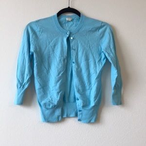 Classic J. Crew Cardigan in Light Blue